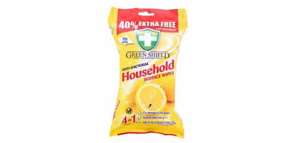 Greenshield Anti-Bacterial Household Surface Wipes - Pack of 70