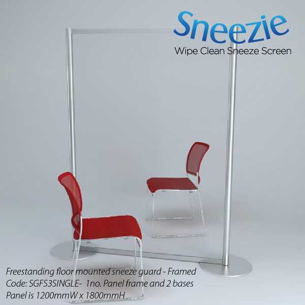 Acrylic Floor standing sneeze guard - SGF3SINGLE