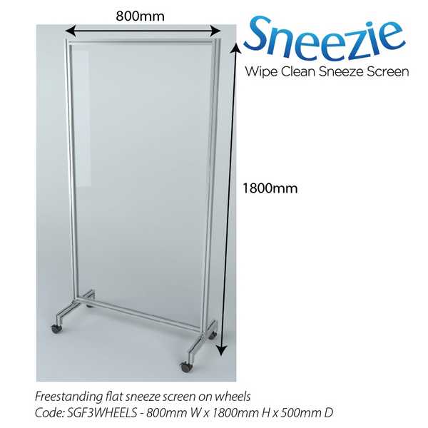 Sneezie screen on wheels - SGF3WHEELS